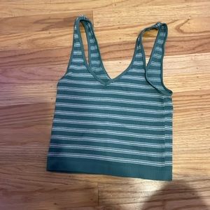 tillys green strip tank top
